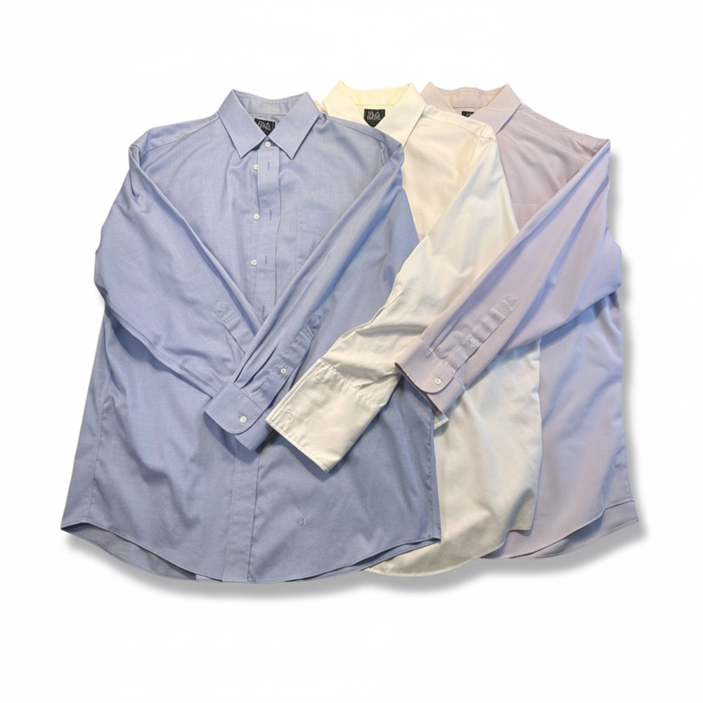 Jos A Bank Traveler Long Sleeve Dress Shirts Size 16.5-33 Lot of 3 Office